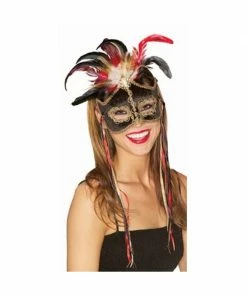 Rubies Masks Black Bird Of Paradise Venetian Mask