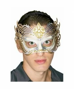 Rubies Gold Filigree Venetian Eyemask