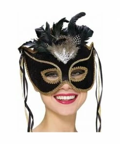 Rubies Black Velvet Venetian Eyemask Masks