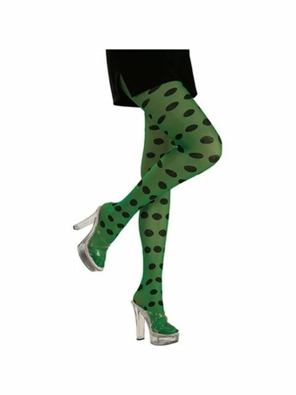 Rubies Adult Green / Black Polka Dot Tights 3 Rubies Adult Green / Black Polka Dot Tights
