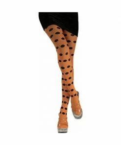 Rubies Costume Leggings Adult Orange / Black Polka Dot Tights