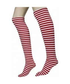 Rubies Red & White Striped Socks
