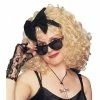 Franco 80s Pop Star Blonde Wig With Bow Wigs 2 Franco 80s Pop Star Blonde Wig With Bow Wigs