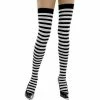 Charades Adult White & Black Striped Thigh High Stockings Costume Leggings