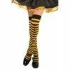 Charades Costume Leggings Childs Black & Yellow Stripped Over The Knee Stockings