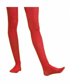 Charades Adult Solid Red Nylon Tights Costume Leggings