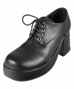 Platts Shoes & Boots Men's Black Platform Shoes