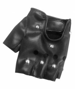 Fun World Adult Black Fingerless Studded Gloves