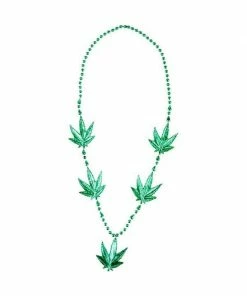 Baur Pacific Imports Metallic Green Pot Leaf Necklace