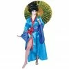 Funny Fashion Adult Costumes Woman's Blue Kimono Robe Costume