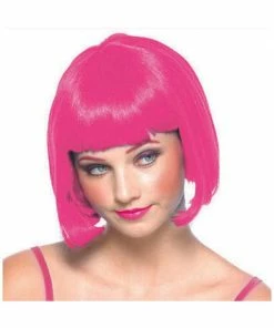 Funny Fashion Women's Pink Bob Wig With Bangs