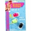 Forum Novelties Inc. Costume Jewelry Adult 80's Style Neon Ring Set