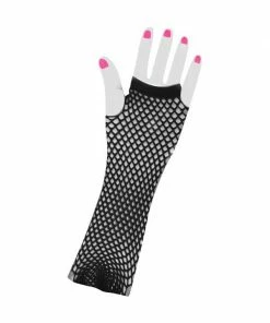Forum Novelties Inc. Adult Long 80's Style Black Neon Fishnet Gloves