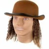 J Hat Hats Adult Brown Hat With Wig