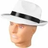 China Products Corp. Adult White Fedora Gangster Hat Hats