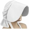 H.M. Smallwares White Pioneer Bonnet Hats
