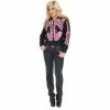 Charades Adult Women's Black & Pink Skeleton Hoodie
