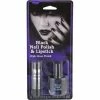 Fun World Costume Make-up Adult Black Nail Polish & Lipstick Kit