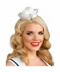 Rubies Hats White & Silver Mini Sailor Hat