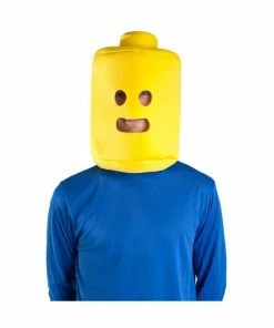 Exclusive Adult Yellow Block Man Headpiece Adult Costumes