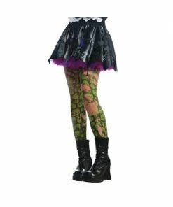 Rubies Costume Leggings Tattered Green Zombie Tights