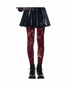 Rubies Red Skulls Zombie Tights