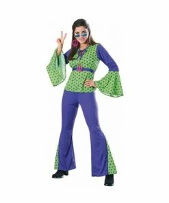 Rubies Adult Costumes Adult Green & Purple Hippie Costume