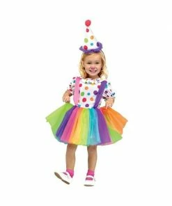 Fun World Childs Cute Little Clown Dress Kids Costumes