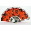 H.M. Smallwares Day Of The Dead Fan With Lace Trim
