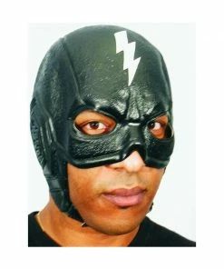 H.M. Smallwares Masks Black Thunderbolt Superhero Headpiece