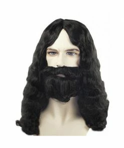 Lacey Wigs Men's Quality Black Biblical Jesus Style Wig And Beard