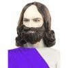 Lacey Wigs Men's Quality Brown Biblical Jesus Wig And Beard Set