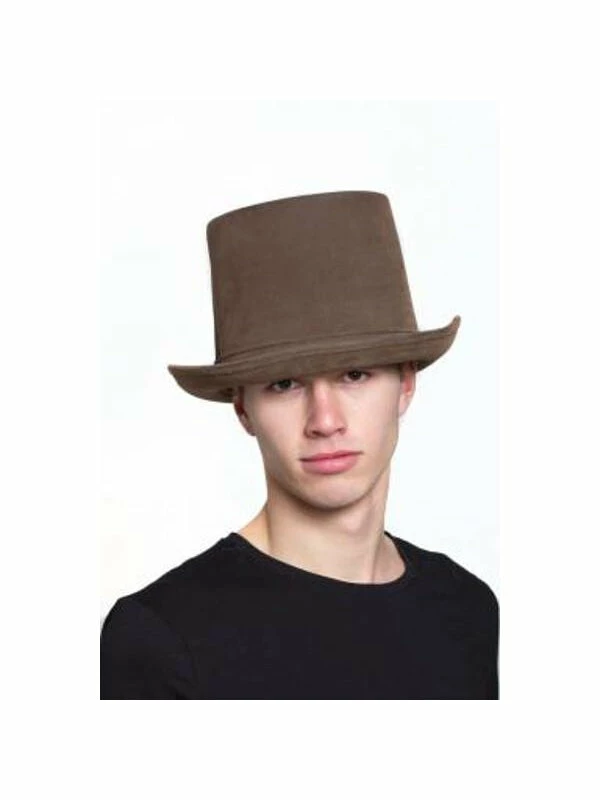 H.M. Smallwares Brown "Leatherlike" Steampunk Top Hat 3 H.M. Smallwares Brown "Leatherlike" Steampunk Top Hat