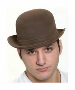 H.M. Smallwares Brown "Leatherlike" Steampunk Derby Hat