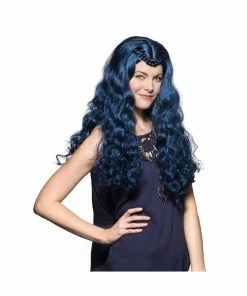 Enigma Wigs Women's Evie Long Blue Wig