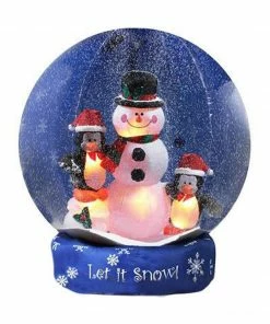 Gemmy 8' Airblown Inflatable Snowman And Penguins Christmas Lawn Decoration