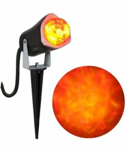 Sunstar Orange & Yellow Outdoor Spot Light-Kaleidoscope Halloween Decoration