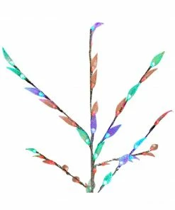 Everbright Trading Inc Decor Silver 58" Retro Artificial Christmas Tree W/ Light Up Leaves